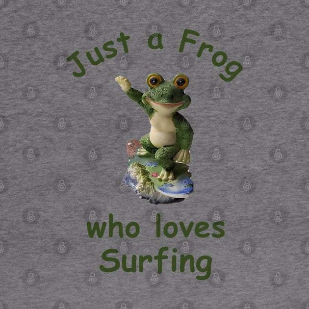 funny surfing frog by omitay